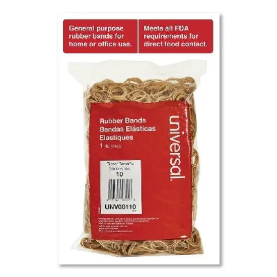 UNIVERSAL Rubber Bands Size 10 1-1/4 x 1/16 3400 Bands/1lb Pack 00110 image {2}