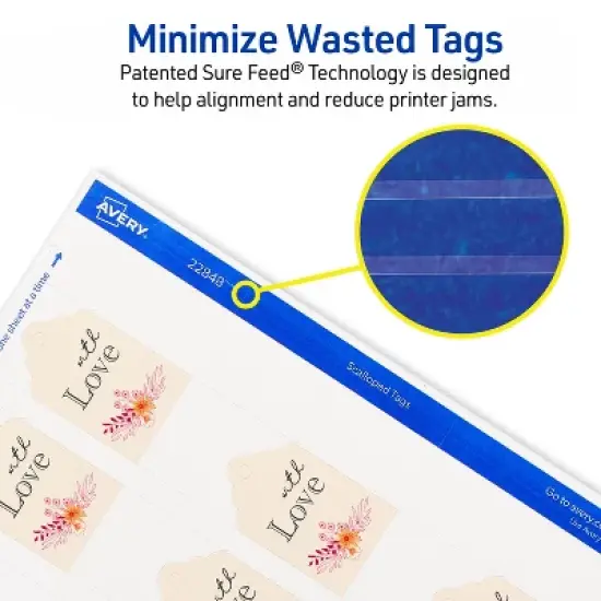 Avery Scalloped Tags with String , 2" x 1.25", 180 Tags (22848) image {2}