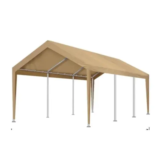 13'x20' Waterproof & UV-Resistant Carport Replacement Canopy Cover - 200G PE Fabric, Multi-Purpose(Cover Only, Frame Not Included), Yellow image {1}
