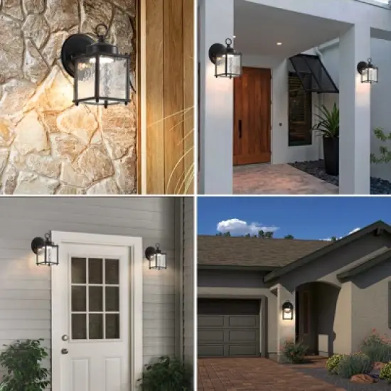 DOMETOUR Outdoor Wall Sconce Lights with Clear Glass, Outside Garage Sconce Lighting Waterproof Farmhouse Wall Lantern Lamp for House Patio Doorway image {5}