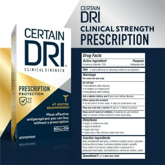 Certain Dri Prescription Strength Clinical Anti-Perspirant Roll- On 1.2Oz image {5}