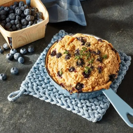 7" Rope Trivet Marled Blue - Figmint&trade;: Reversible Pot Holder, Woven Kitchen Textile, Spot Clean image {1}