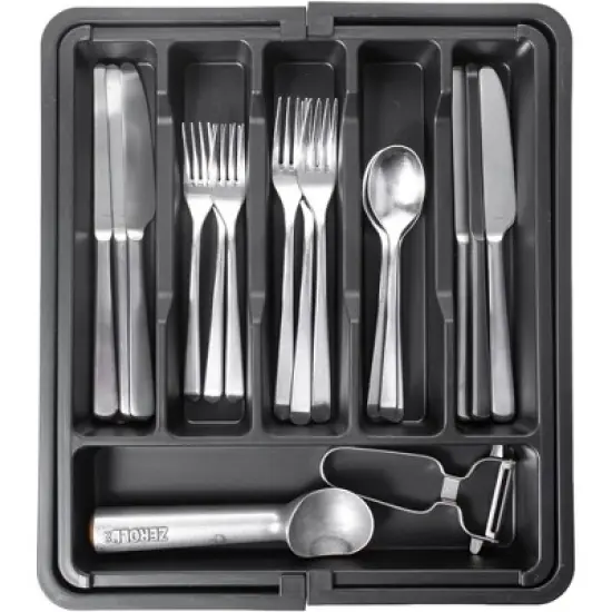 Expandable Silverware and Utensil Drawer Organizer with 8 Compartments - Space-Saving Silverware Kitchen Storage Solution, Expandable Drawer Organizer image {7}