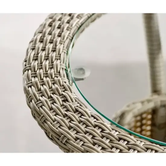 5pc All-Weather Wicker Haven Recliner and Accent Table Set - Alaterre Furniture image {10}