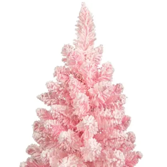 Northlight Medium Flocked Madeline Spruce Artificial Christmas Tree - 3' - Pink - Unlit image {2}