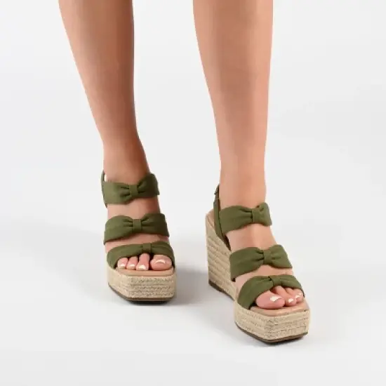 Journee Collection Womens Santorynn Tru Comfort Foam Sling Back Espadrille Platform Wedge Sandals image {8}