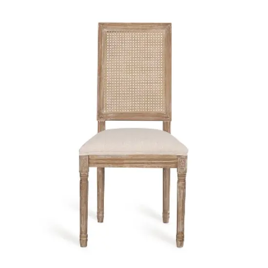 Christopher Knight Home  Brownell French Country Wood and Cane Upholstered Dining Chairs (Set of 6) image {4}