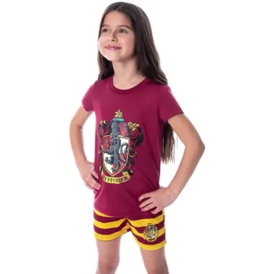 Harry Potter Girls' Hogwarts Castle Shirt and Shorts Pajama Set - All 4 Houses image {6}