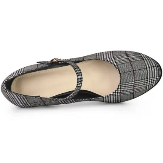 Allegra K Women's Houndstooth Platform Stiletto Heels Pumps image {3}