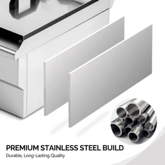 ROVSUN 12.5QT Electric Deep Fryer w/Basket & Lid, 1700W Commercial Countertop Kitchen Frying Machine, Temperature Adjustable Stainless Steel Fryer image {6}