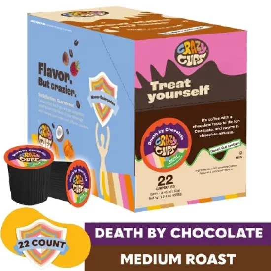 Crazy Cups Decaf Death by Chocolate Flavored Coffee Pods image {2}