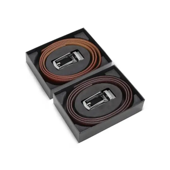 Men's Sleek Chic Leather Linxx 2 Pack Ratchet Belt image {2}