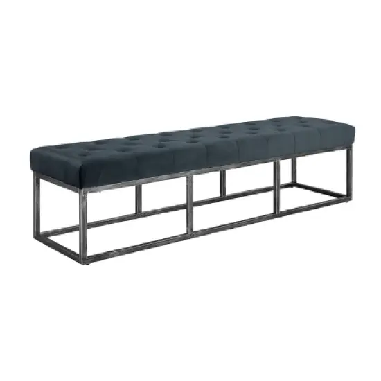 Danes Tufted Bench with Iron Legs - Finch image {3}