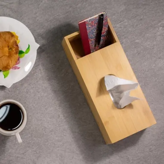 Officemate&reg; Bamboo Rectangular Tissue Box image {4}