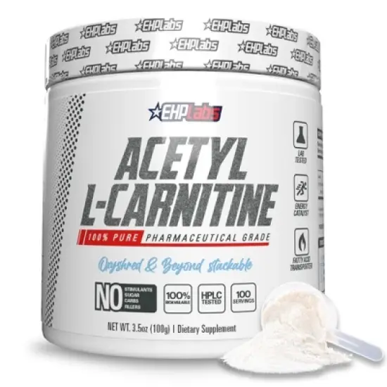 EHPlabs Acetyl L-Carnitine Powder &ndash; Fat Burner, Energy Booster, Brain & Heart Support &ndash; Vegan, Gluten-Free, 100 Servings image {8}