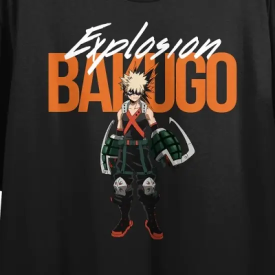 My Hero Academia Bakugo Explosion Women's Black Crop T-shirt image {1}