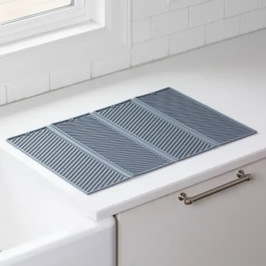 Better Houseware Expandable Silicone Drying Mat in Gray image {6}