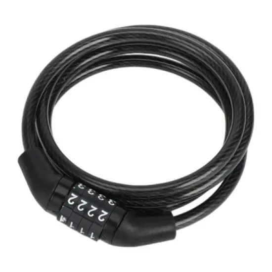 Unique Bargains Bicycle Lock Security Cable Lock 4 Digit Combination Chain Bike Lock Black image {6}