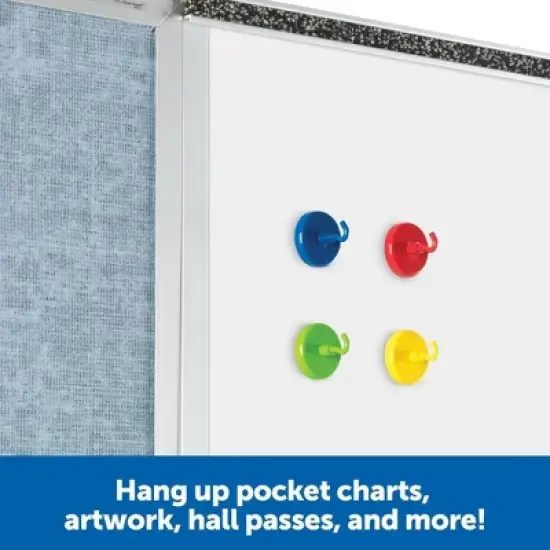 Learning Resources Super Strong Magnetic Hooks 4pc Sign Holders Classroom Hooks Teacher Supplies: Metal Teaching Aid for Kindergarten image {2}
