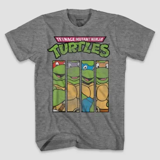 Men's Teenage Mutant Ninja Turtles Quad Short Sleeve Graphic T-Shirt - Heathered Gray image {3}