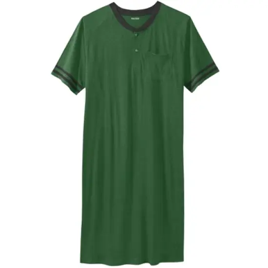 KingSize Men's Big & Tall Short-Sleeve Henley Nightshirt Pajamas image {8}