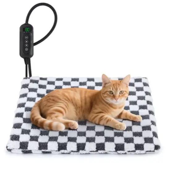 JOEJOY Pet Heating Pad,Dog Cat Heated Mat with 11 Adjustable Temperature & Timer, Chew Resistant Cord and Auto Power-Off, Waterproof Pet Pad image {8}