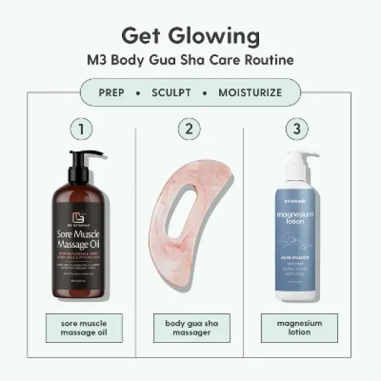 Body Gua Sha Tool, Large Gua Sha for Body, Legs, Arms & Face, Lymphatic Drainage Massager & Cellulite Relief Tool for Relaxation, M3, 1ct image {8}