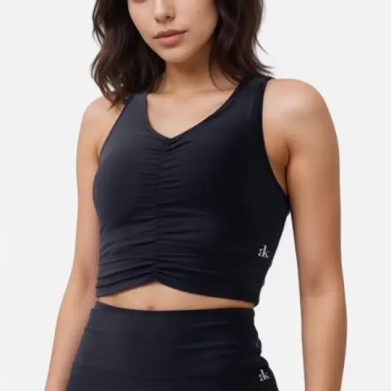 Anna-Kaci Active Women's Ruched Front Sports Tank with Stretchy Shoulder Straps image {4}