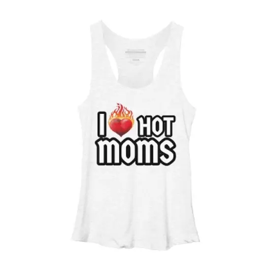 Women's Design By Humans I Love Hot Moms Heart By Metavera Racerback Tank Top image {5}