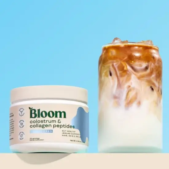 BLOOM NUTRITION Colostrum & Collagen Peptides Powder - Unflavored - 4.16oz/25 Servings image {1}