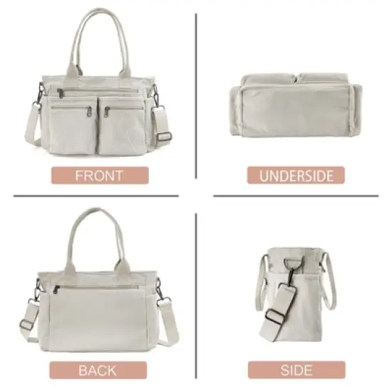 Womens Casual Corduroy Tote Bags with Multiple Pockets Fashion Hobo Crossbody Bag Travel Shoulder Bags Cute Purse Handbag (Green) image {2}