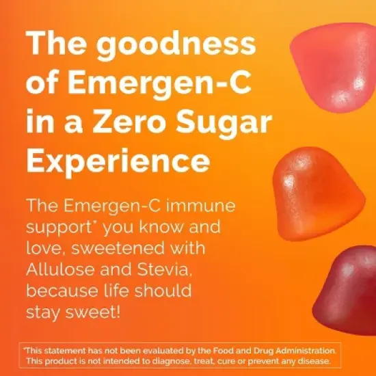 Emergen-C Zero Sugar Assorted Fruit Gummy Vitamins - 36ct image {2}