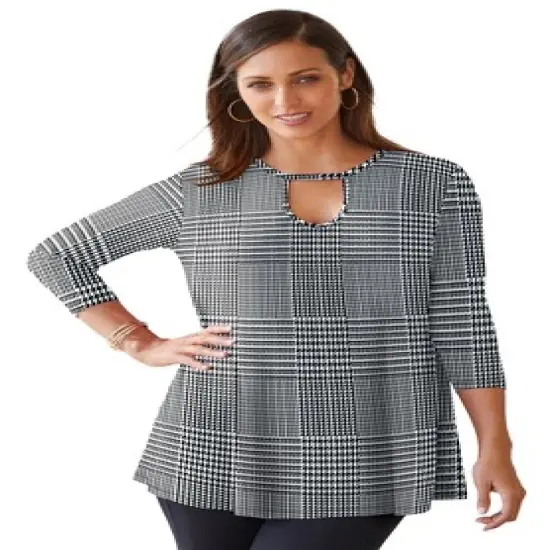 Jessica London Women&rsquo;s Plus Size Keyhole Swing Tunic image {7}