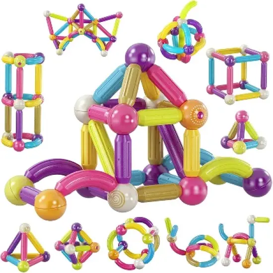 Contixo ST2 -Kids Toy Magnetic Stix Stick -68 PCS 3D Building Blocks STEM Construction image {3}