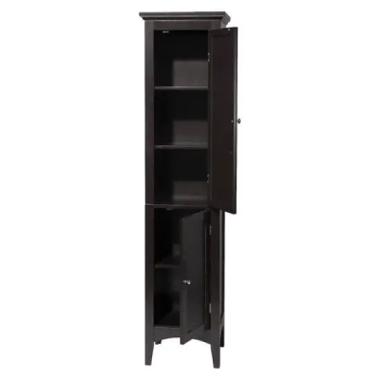 Slone Two Door Shuttered Linen Cabinet - Elegant Home Fashion image {2}
