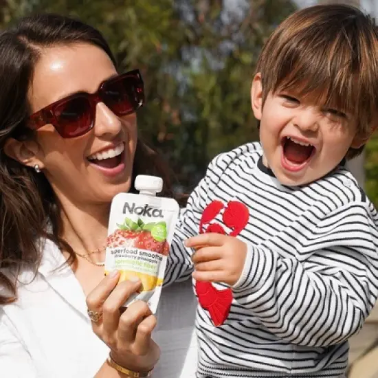 NOKA Superfood Fruit Smoothies + Prebiotic Fiber & Flax Strawberry Pineapple Pouches - 4.22oz/4pk image {9}