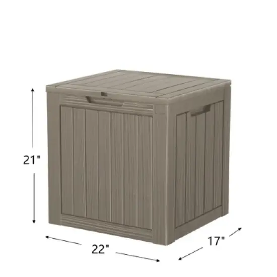 FURNIinspire Deck Boxes, Portable Storage Box with Waterproof Function for Patio Furniture, Garden Tools, All Weather Use, Brown, 22.09"*17.09"*20.87" image {3}