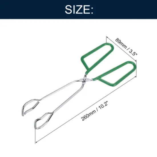 Unique Bargains Electroplating Heat-Resistant Non-Slip Comfort Grip Scissor Tongs 2 Pcs image {1}