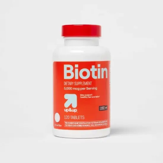 Biotin Dietary Supplement Tablets - 120ct - up&up&trade; image {4}