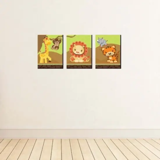 Big Dot of Happiness Funfari - Fun Safari Jungle - Nursery Wall Art and Kids Room Decorations - Gift Ideas - 7.5 x 10 inches - Set of 3 Prints image {2}