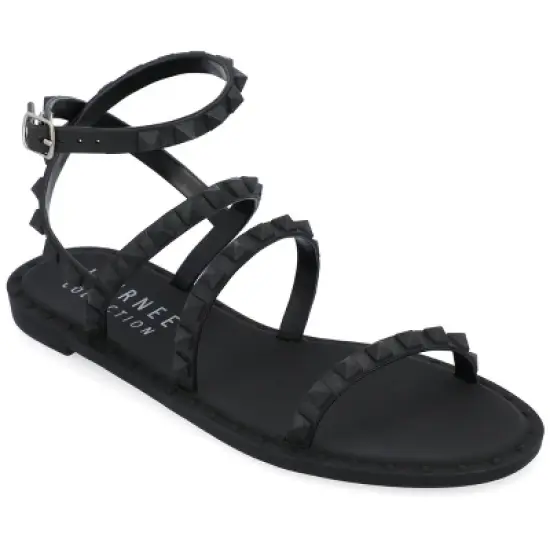 Journee Collection Womens Saphira Multi Strap Studded Jelly Sandal image {9}