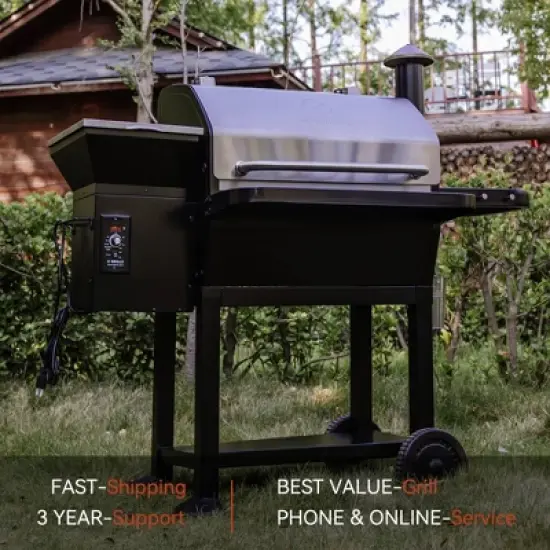 ZPG-10002B2E Wood Pellet Grill BBQ Smoker with Cover: Automated Feed, 1060 sq in - Z Grills image {13}