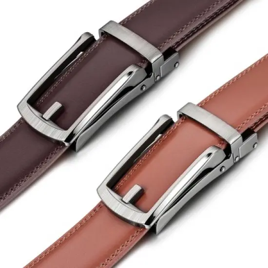 Men's Sleek Chic Leather Linxx 2 Pack Ratchet Belt image {4}