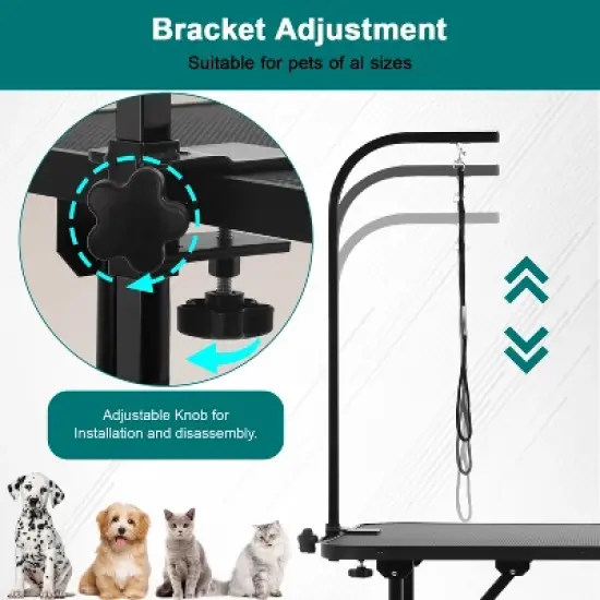 BestMassage 32/36 Inch Pet Grooming Table Foldable Pet Bathing Station, Black image {3}