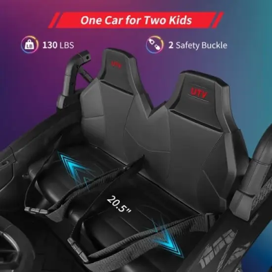 2 Seaters 24V Ride on UTV with Remote Control,10AH Battery, 400W Powerful Motors with 17" EVA Wheels image {1}