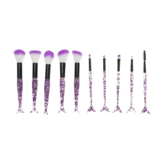 Unique Bargains Mermaid Makeup Brush Set 10 Pcs image {7}
