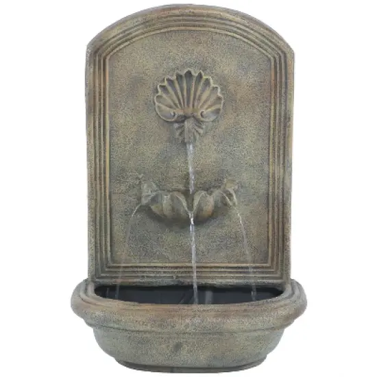 Sunnydaze 27"H Electric Polystone Seaside Outdoor Wall-Mount Water Fountain image {5}
