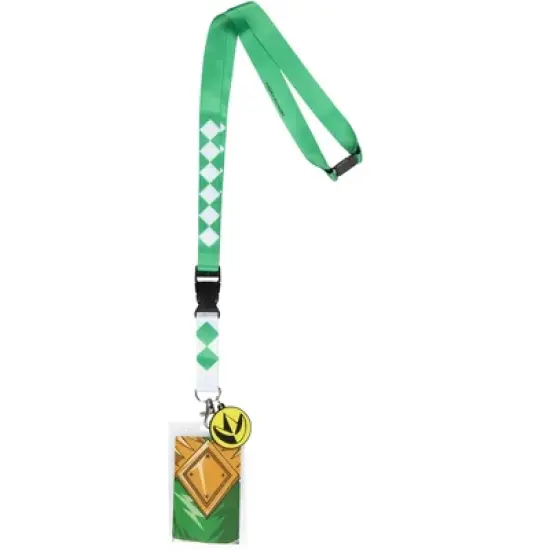 Power Rangers Green Ranger ID Lanyard Badge Holder w Dragonzord Rubber Pendant image {4}