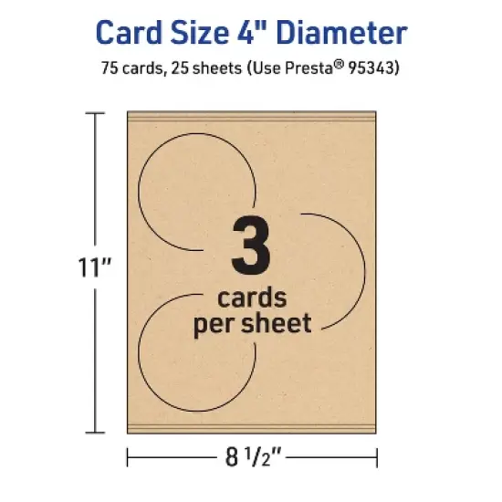 Avery Printable Round Cards, 4" Diameter, Kraft Brown, 75ct image {4}