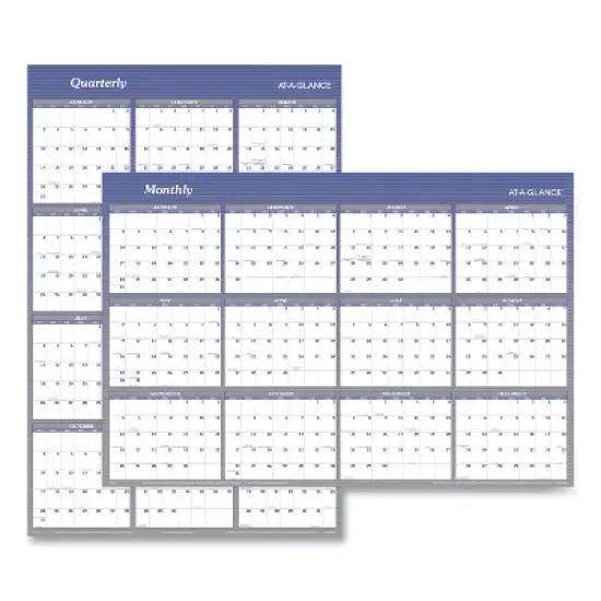 Vertical/Horizontal Erasable Quarterly/Monthly Wall Planner, 32 x 48, 12-Month (Jan to Dec): 2026 image {2}